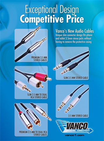 Vanco | PRCA35MM03 Premium 3.5 mm to Dual RCA Stereo Cables