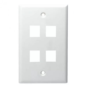 DataComm 20-3014-WH Keystone Plate, 4-Port Mid-Size, White, UL