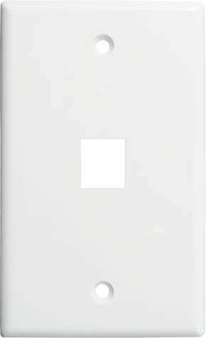 Vertical Cable Keystone Wall Plate, 1-Port, White