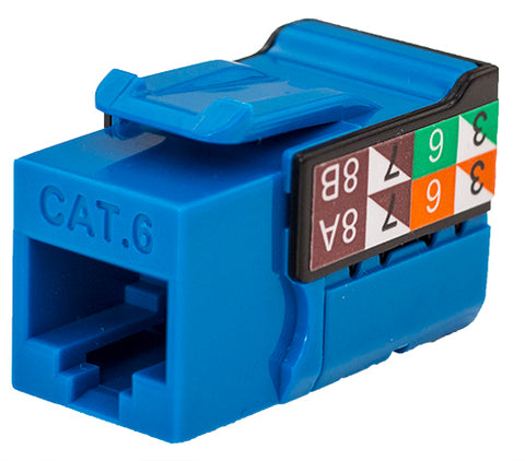 Vertical Cable CAT6 Data Grade Keystone U-Jack, RJ45, Blue