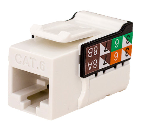 Vertical Cable CAT6 Data Grade Keystone U-Jack, RJ45,White