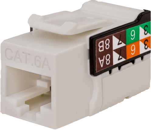 CAT6A Data Grade Keystone U-Jack, RJ45 90° 8×8