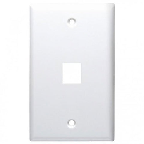 DataComm 20-3011-WH Keystone Plate, 1-Port Mid-Size, White, UL