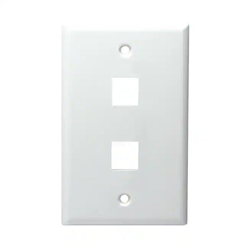 DataComm 20-3012-WH Keystone Plate, 2-Port Mid-Size, White, UL