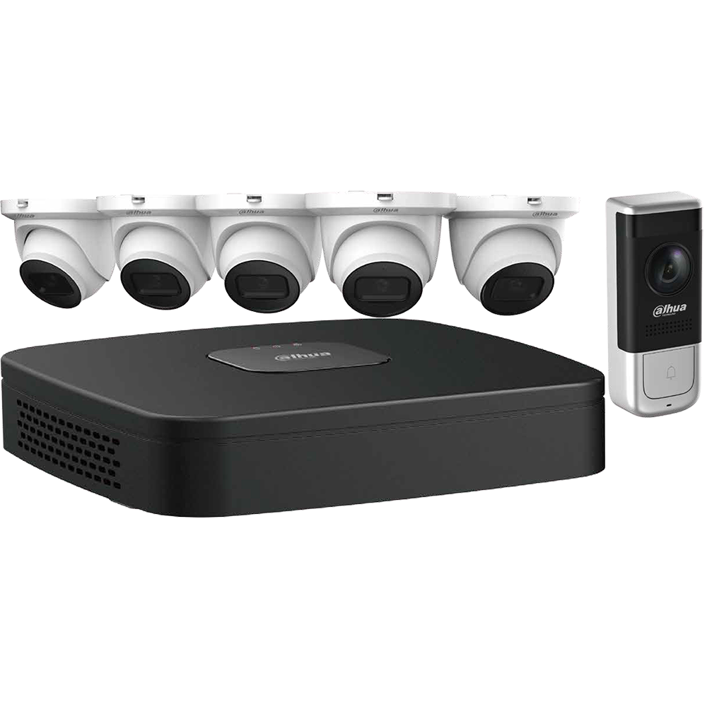 Five (5) 4 MP Eyeball Network Cameras, One (1) WiFi Video Doorbell, One (1) 8-channel 4K NVR, Cameras , Speco , Illustra , kits , NVR's , 2MP, 4MP, 6MP , many cameras are stocked in Advantage Electronics Wire & Cable , Marietta , Georgia , Atlanta 