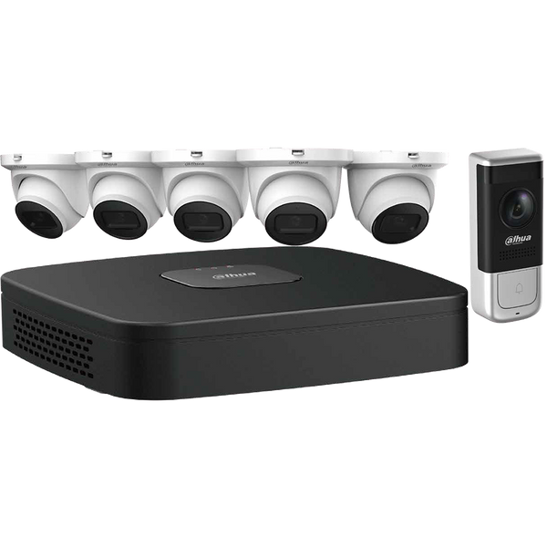 Five (5) 4 MP Eyeball Network Cameras, One (1) WiFi Video Doorbell, One (1) 8-channel 4K NVR, Cameras , Speco , Illustra , kits , NVR's , 2MP, 4MP, 6MP , many cameras are stocked in Advantage Electronics Wire & Cable , Marietta , Georgia , Atlanta 