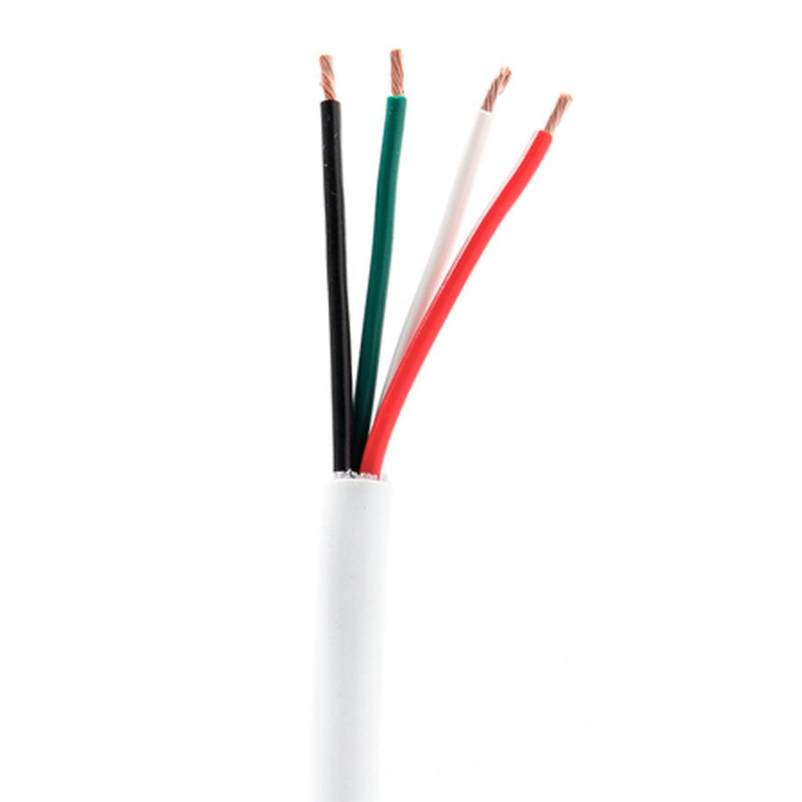 16 Gauge 4 Stand Wire , Unshielded with Plenum Coat , 16/2 Unsheilded CMP White Security Cable Wire Stranded 