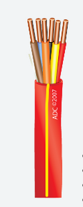 ADC Fire Alarm Cable, FPLP (Plenum) 16/2, Unshielded, Solid, 1000' Reel, Red Jacket with *Yellow Stripe*