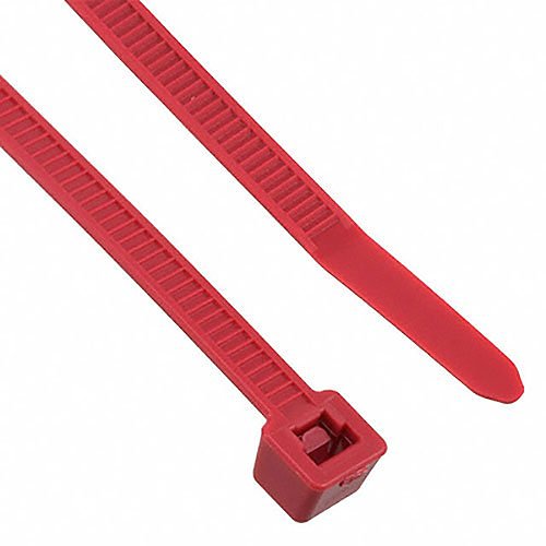 HellermannTyton Cable Tie, 8" Long, UL Rated, 50lb Tensile Strength, PA66, Red, 1000/pkg