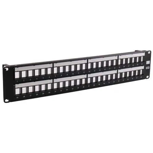 Patch Panel, Jack, Unloaded, 48-Port, 19" W X 3.50"