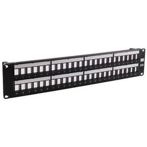 Patch Panel, Jack, Unloaded, 48-Port, 19" W X 3.50"