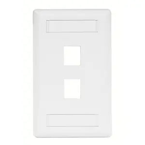 Face Plate, Rear-Loading, 2-Port, Single-Gang, White