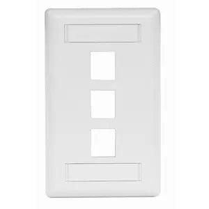 Face Plate, Rear-Loading, 3-Port, Single-Gang, White