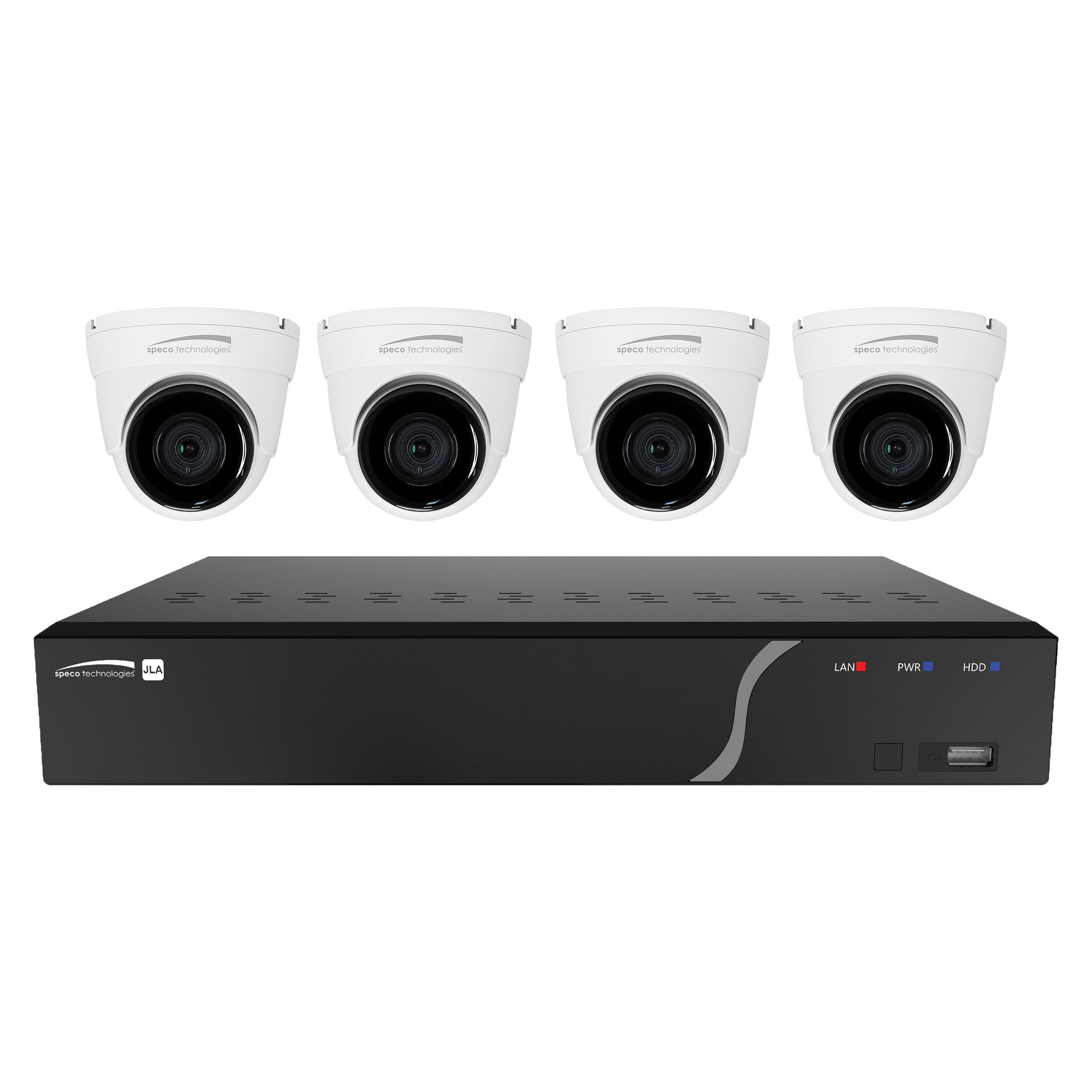 4Ch H.265 NVR with 4 Outdoor IR 5MP IP Cameras, 2.8mm fixed lens, 1TB- KIT