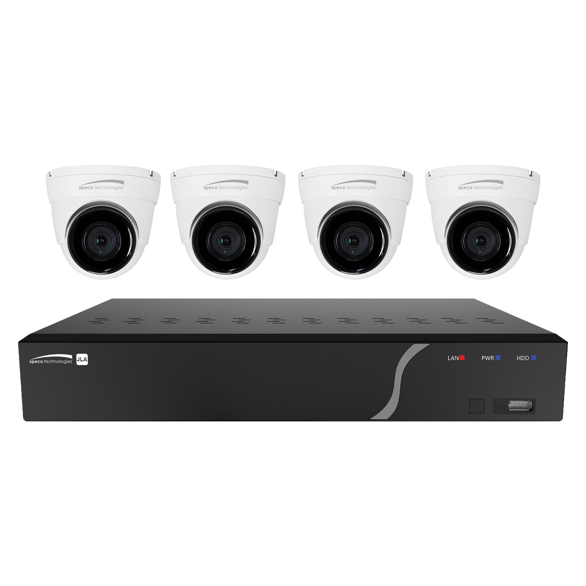 4Ch H.265 NVR with 4 Outdoor IR 5MP IP Cameras, 2.8mm fixed lens, 1TB- KIT