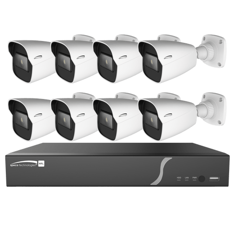 ZIPL88B2 8 Ch. Plug & Play NVR and IP Kit • 8 ch. NVR and 8 ch. built-in PoE+, 2TB • 8 4MP H.265 IP bullet cameras