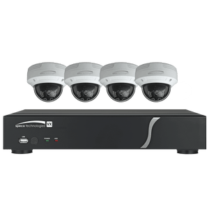 4CH HD-TVI DVR, 1080p, 60fps, 1TB w/ 4 Outdoor IR Dome Cameras White Housing, 2.8mm lens