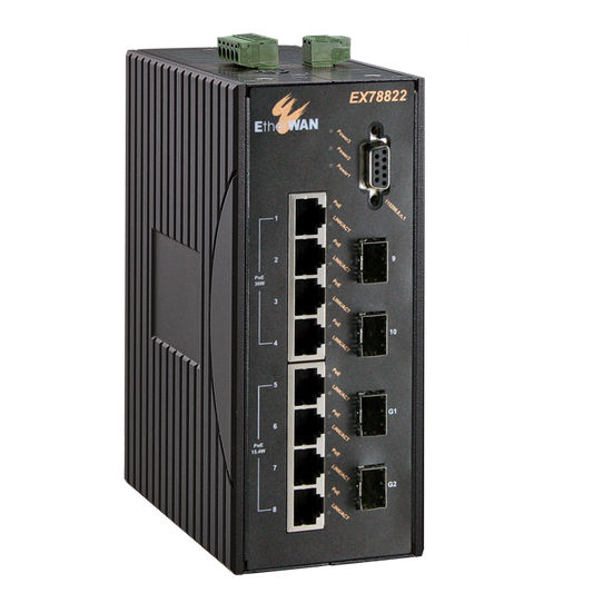 Etherwan | EX78000 Series - Hardened Managed 4 to 10-port 10/100BASE (8 x PoE) and 2-port Gigabit Ethernet Switch