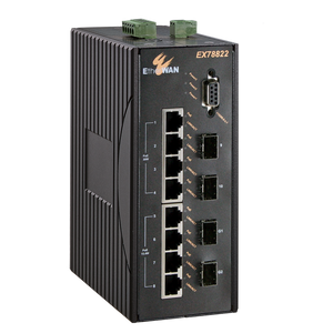 Etherwan | EX78000 Series - Hardened Managed 4 to 10-port 10/100BASE (8 x PoE) and 2-port Gigabit Ethernet Switch