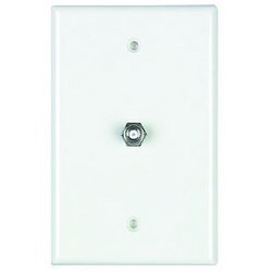 Telephone Keystone Wall Plate, Coaxial Mid-Size, White