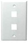 2-Port Single Gang Wall Plate, White