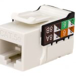 CAT5E Data Grade Keystone Jack, 8×8, White