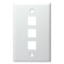 4-Port Single Gang Keystone Wall Plate , White
