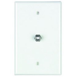 Telephone Keystone Wall Plate, Coaxial Mid-Size, White