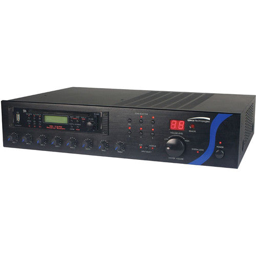 Speco Technologies PBM240AU Public Address Mixer and Amplifier with Tuner, CD, and USB