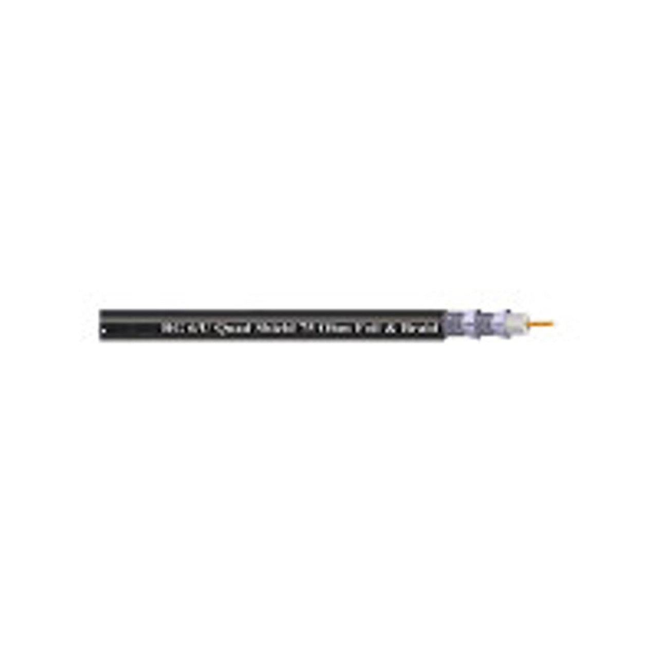 RG 6/U, Quad Shd, 18awg, 60%40% Alum Braid, Copper Clad Steel, 500'