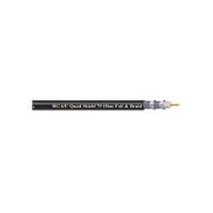 RG 6/U, Quad Shd, 18awg, 60%40% Alum Braid, Copper Clad Steel, 500'